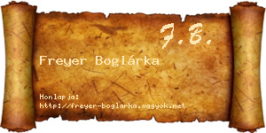 Freyer Boglárka névjegykártya